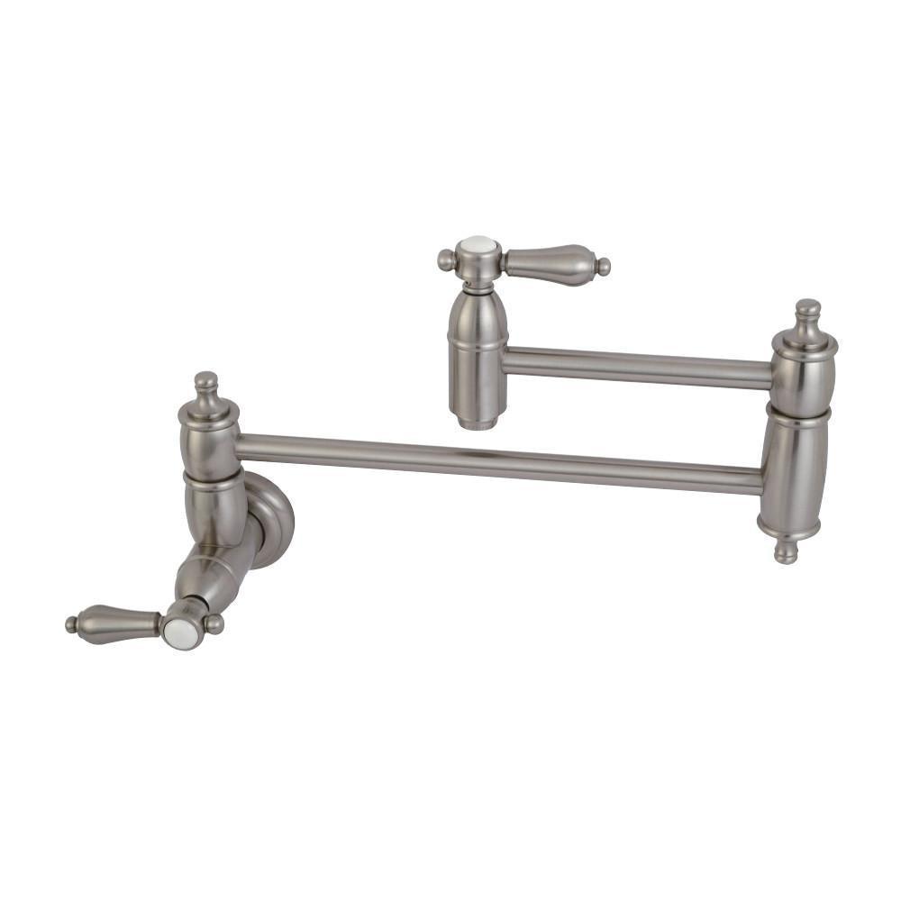 Kingston Brass Heirloom Pot Filler Faucet Brushed Nickel