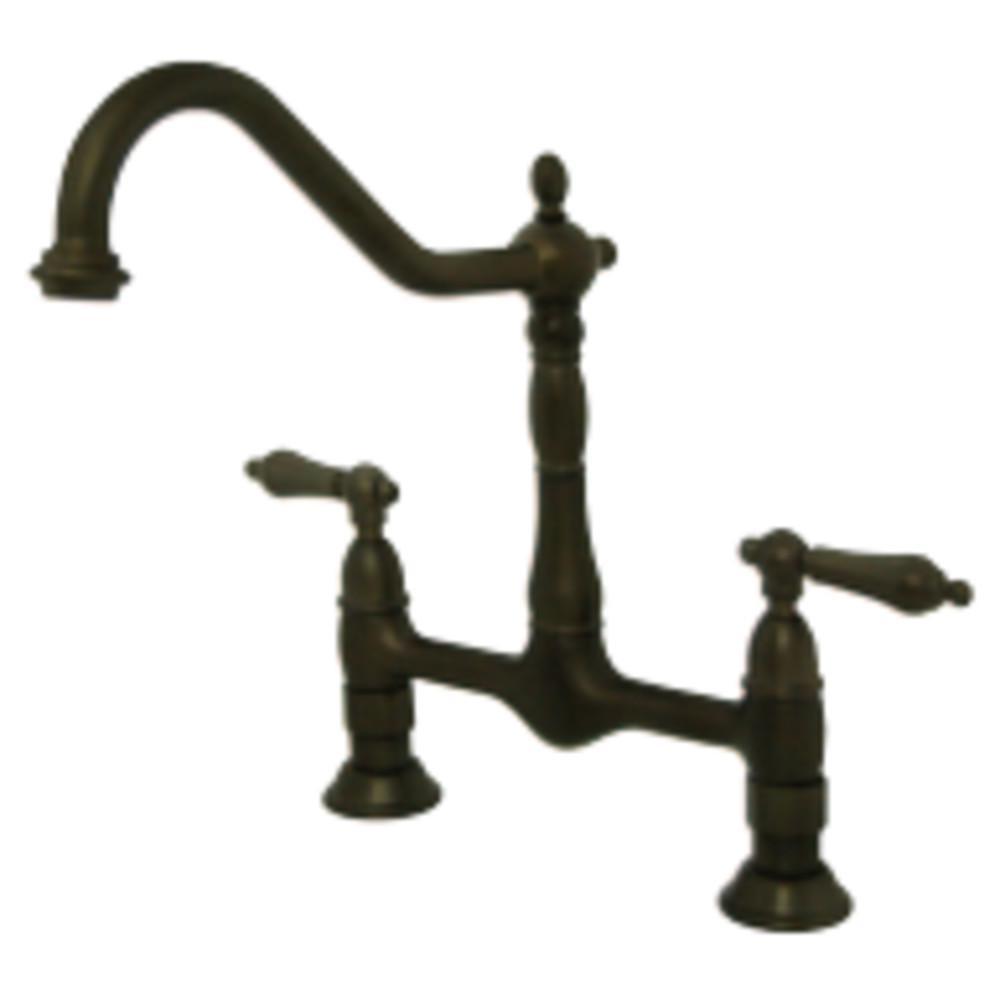 Kingston Brass Heritage Bridge Kitchen Faucet Oil Rubbed Bronze