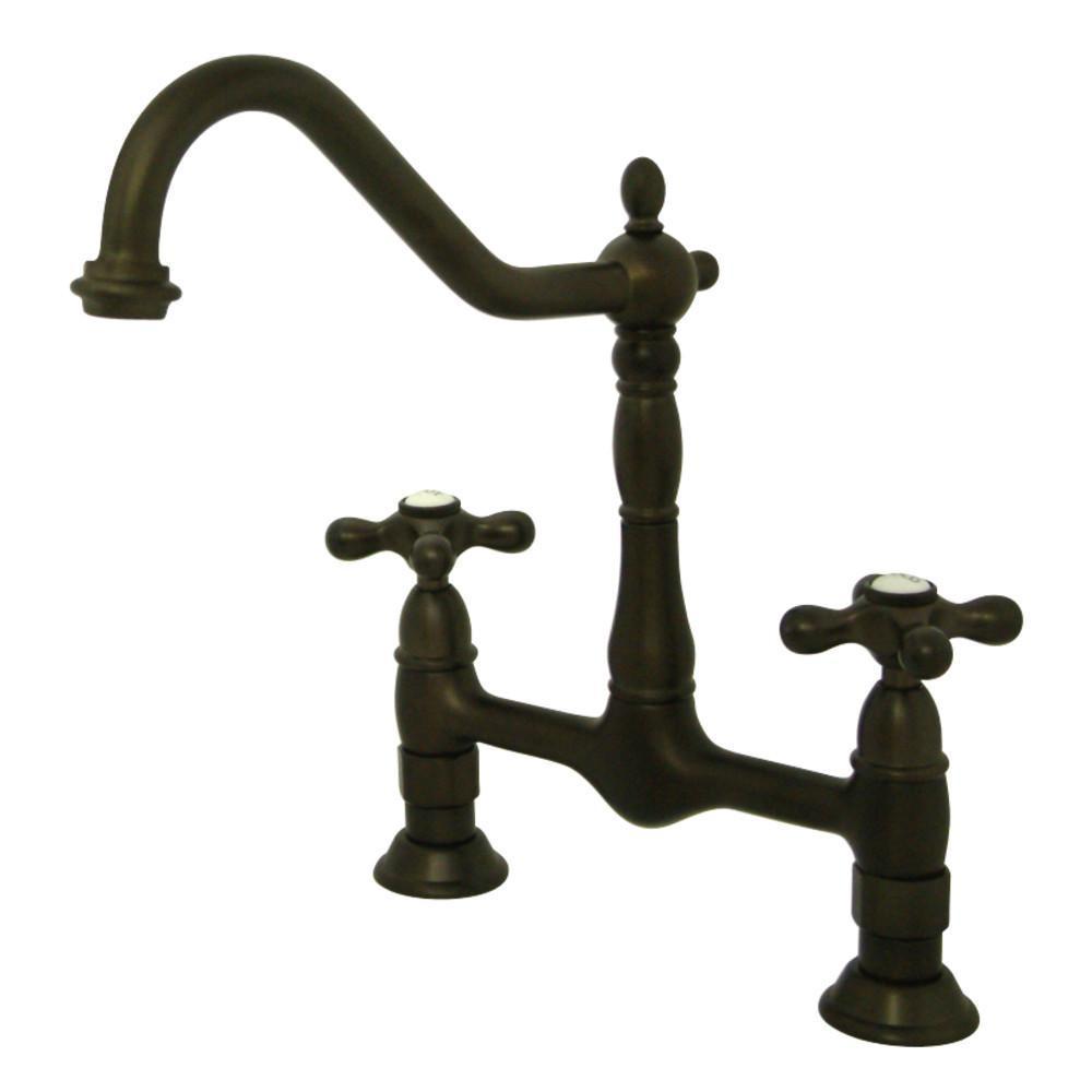 Kingston Brass Heritage Bridge Kitchen Faucet Oil Rubbed Bronze