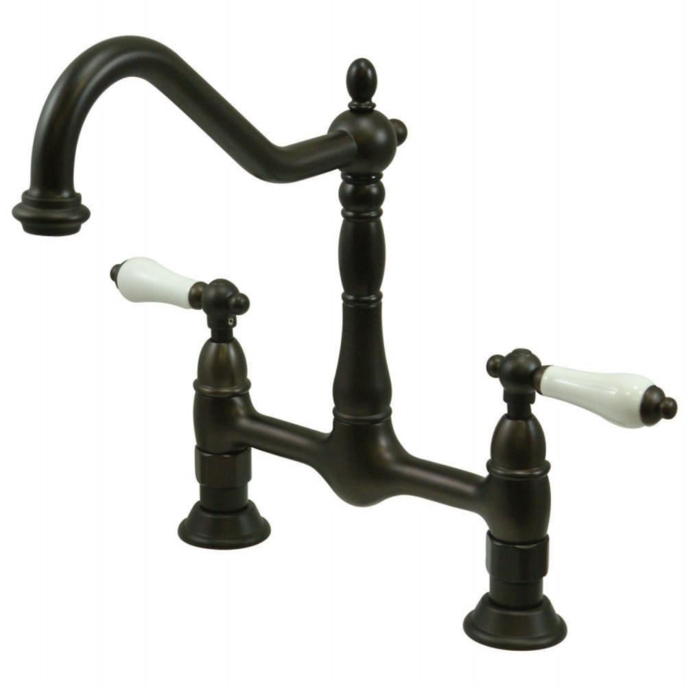 Kingston Brass Heritage Bridge Kitchen Faucet Oil Rubbed Bronze
