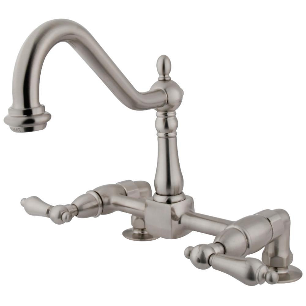 Kingston Brass Heritage Centerset Kitchen Faucet Brushed Nickel