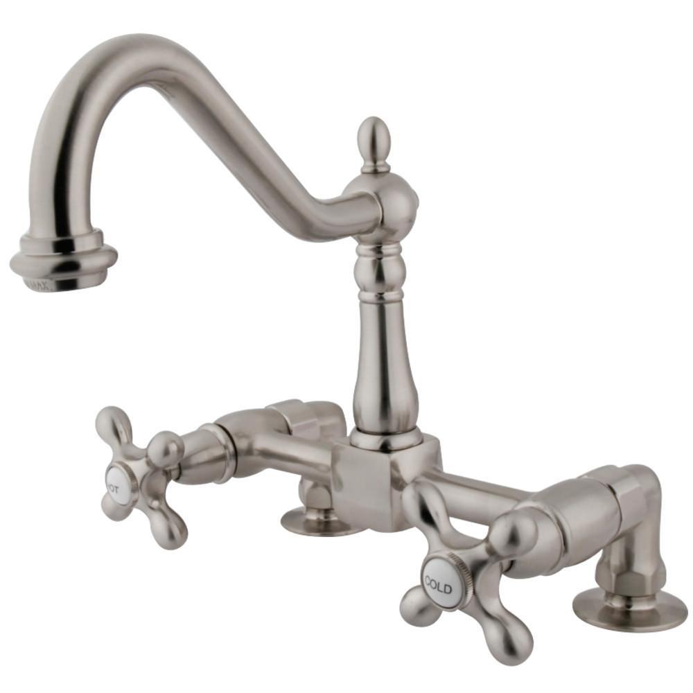 Kingston Brass Heritage Centerset Kitchen Faucet Brushed Nickel