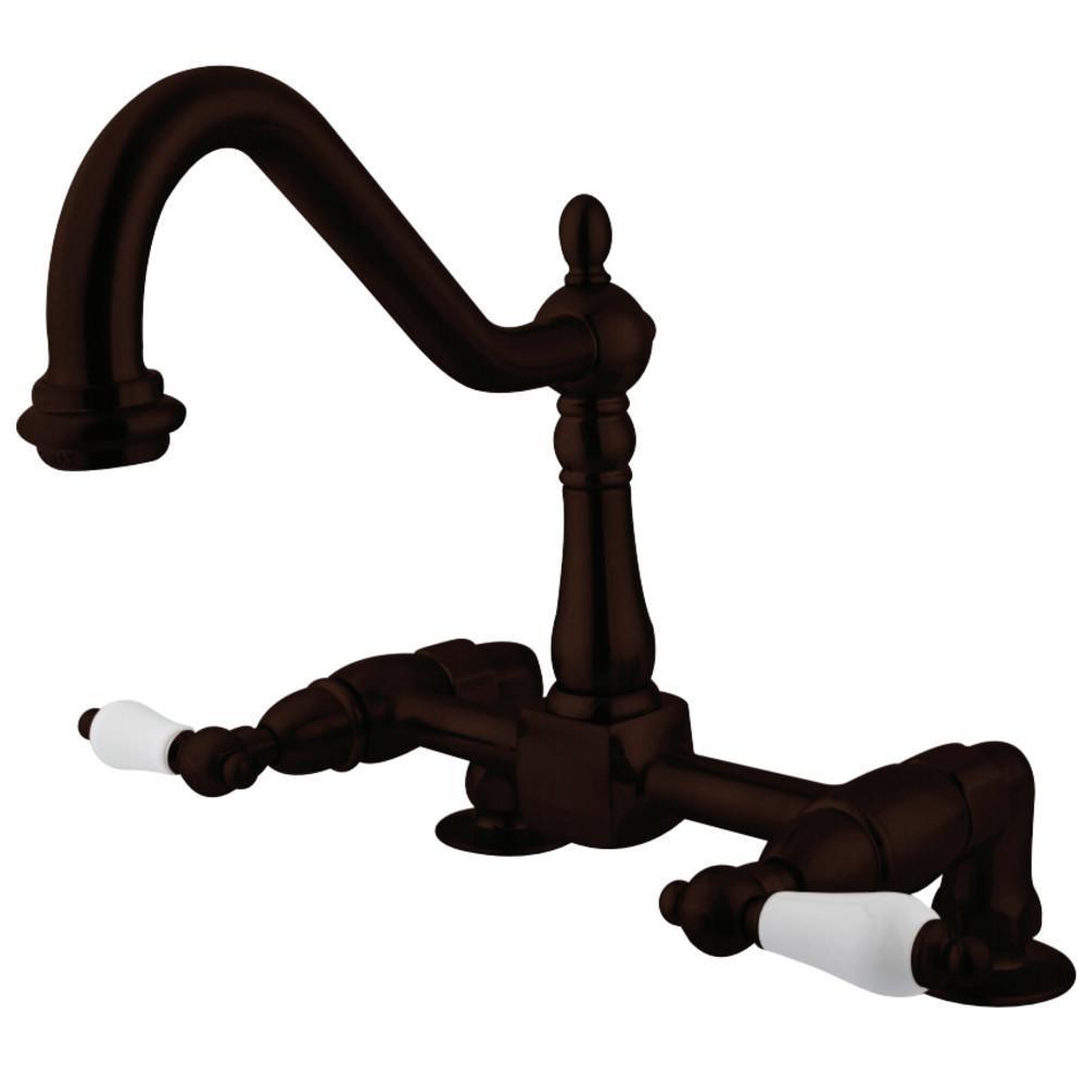 Kingston Brass Heritage Centerset Kitchen Faucet Oil Rubbed Bronze