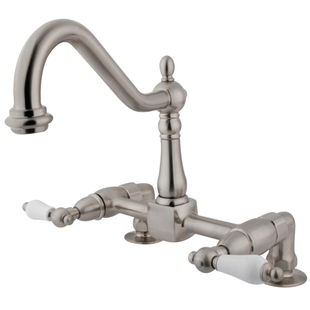 Kingston Brass Heritage Centerset Kitchen Faucet Brushed Nickel