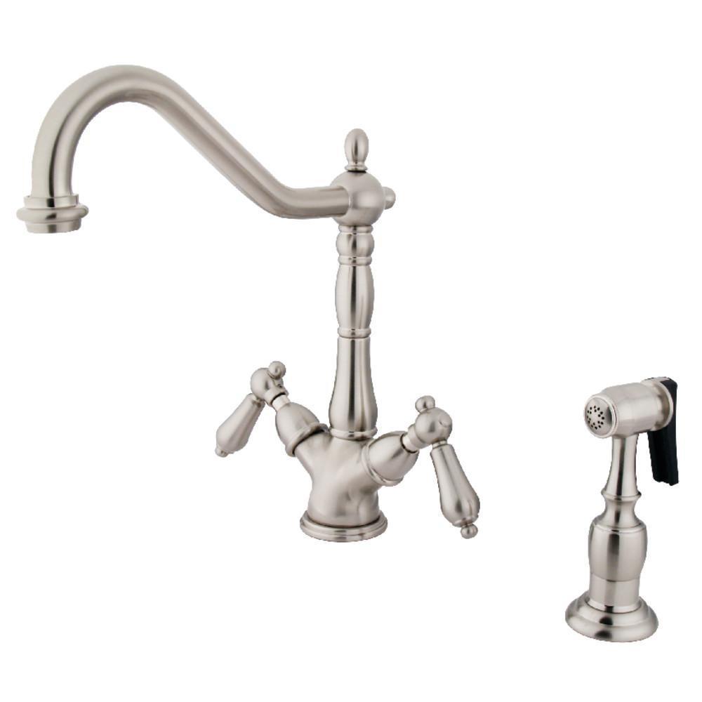 Kingston Brass Heritage Multi-Hole Faucet Brushed Nickel