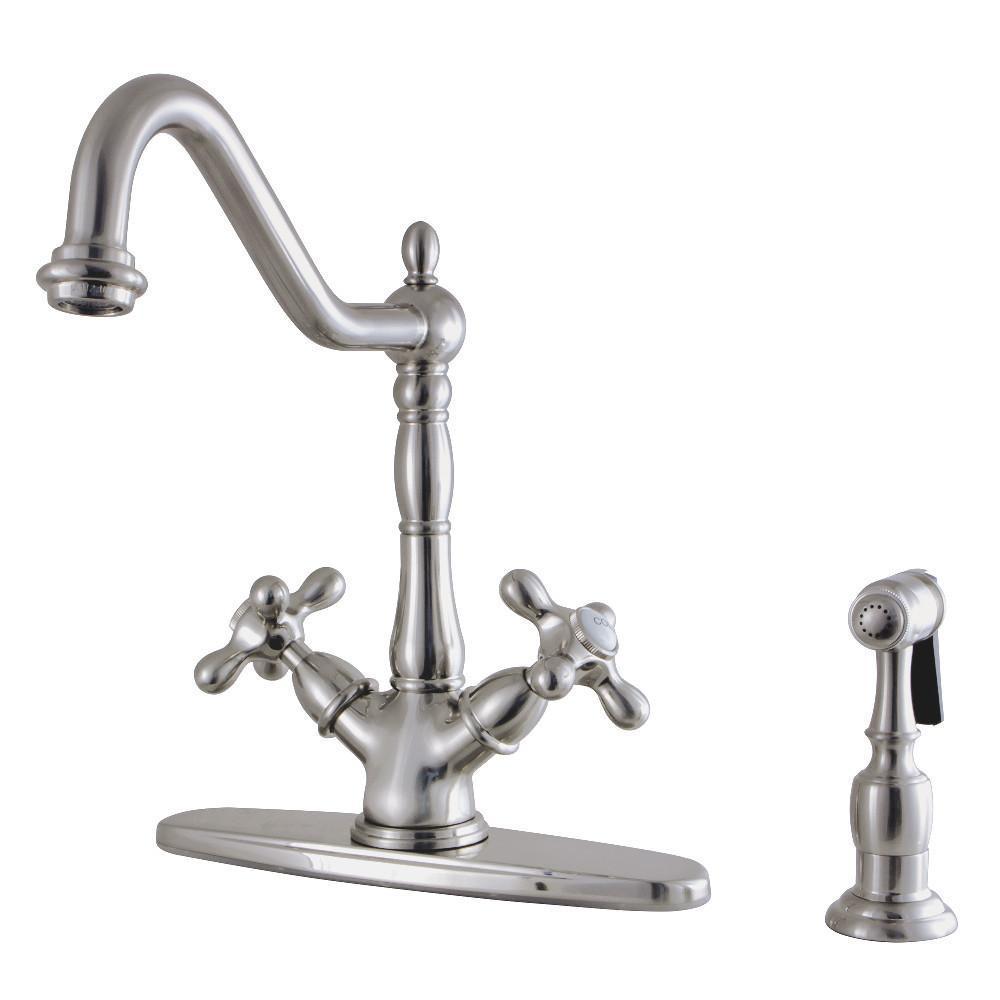 Kingston Brass Heritage Multi-Hole Faucet Brushed Nickel