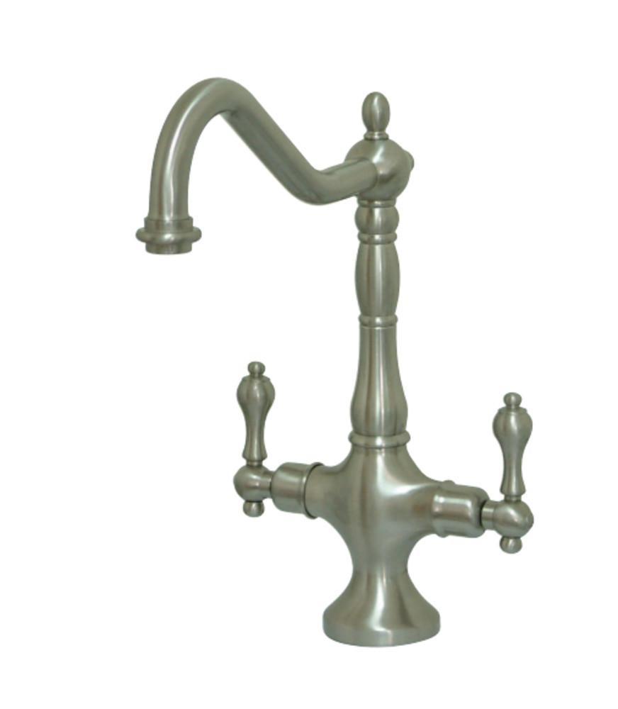 Kingston Brass Heritage Two Handle Single-Hole Kitchen Faucet Brushed Nickel