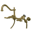 Kingston Brass Heritage Wall Mount Kitchen Faucet Polished Brass