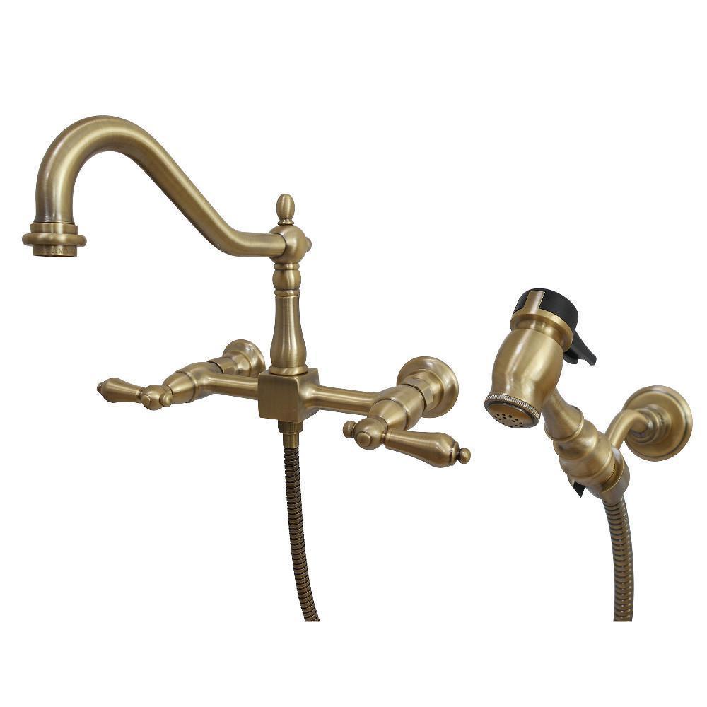 Kingston Brass Heritage Wall Mount Kitchen Faucet - Luxury Bath Collection