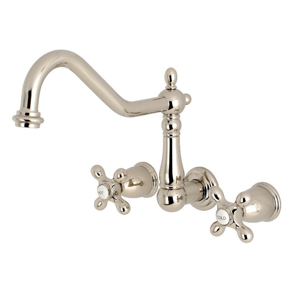 Kingston Brass Heritage Wall Mount Kitchen Faucet Polished Nickel