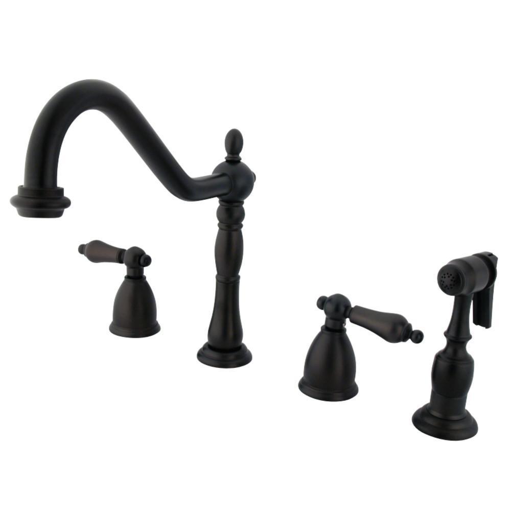 Kingston Brass Heritage Widespread Kitchen Faucet Oil Rubbed Bronze
