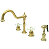 Kingston Brass Heritage Widespread Kitchen Faucet Polished Brass