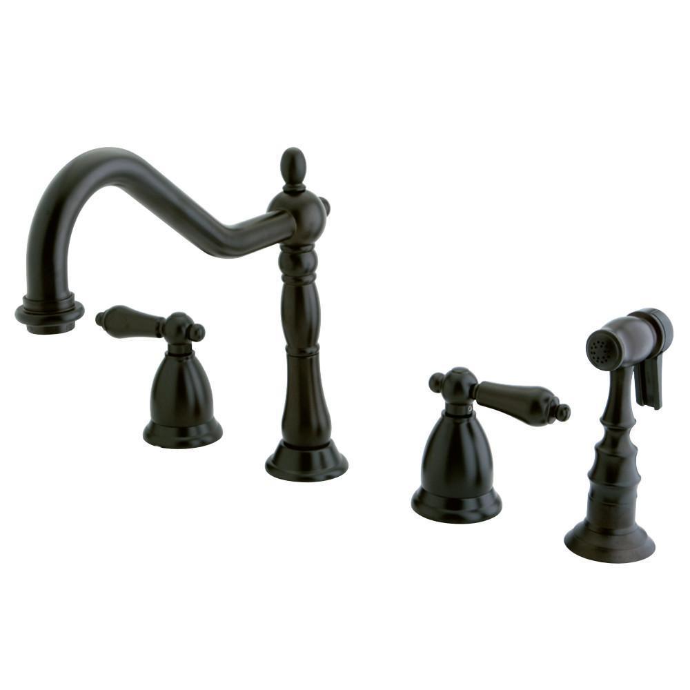 Kingston Brass Heritage Widespread Kitchen Faucet Oil Rubbed Bronze