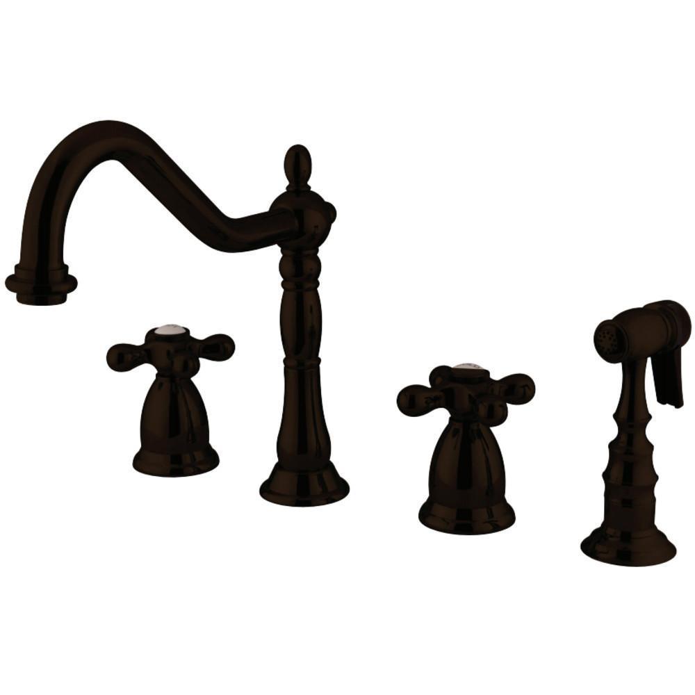 Kingston Brass Heritage Widespread Kitchen Faucet Oil Rubbed Bronze