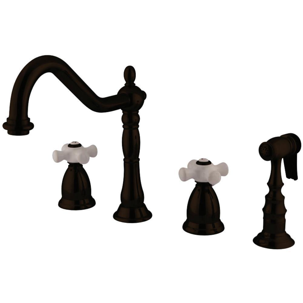 Kingston Brass Heritage Widespread Kitchen Faucet Oil Rubbed Bronze