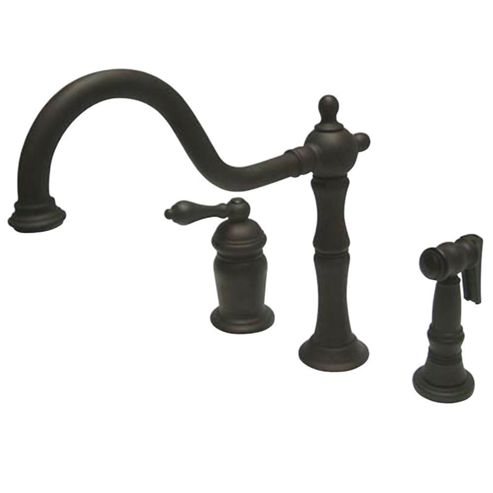Kingston Brass Heritage Widespread Kitchen Faucet Oil Rubbed Bronze