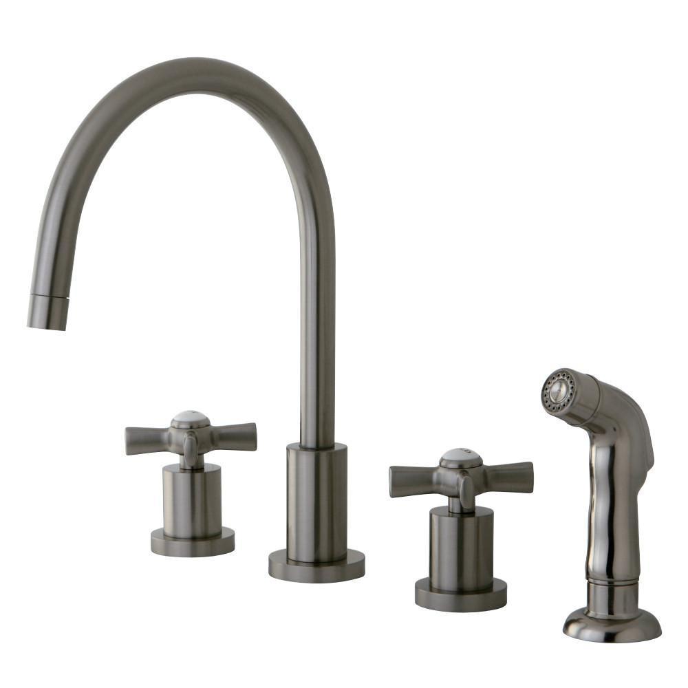 Kingston Brass Millennium Widespread Kitchen Faucet Brushed Nickel