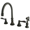 Kingston Brass NuFrench Widespread Kitchen Faucet Oil Rubbed Bronze