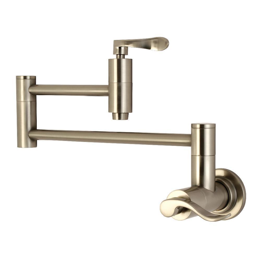 Kingston Brass NuWave Pot Filler Faucet Brushed Nickel