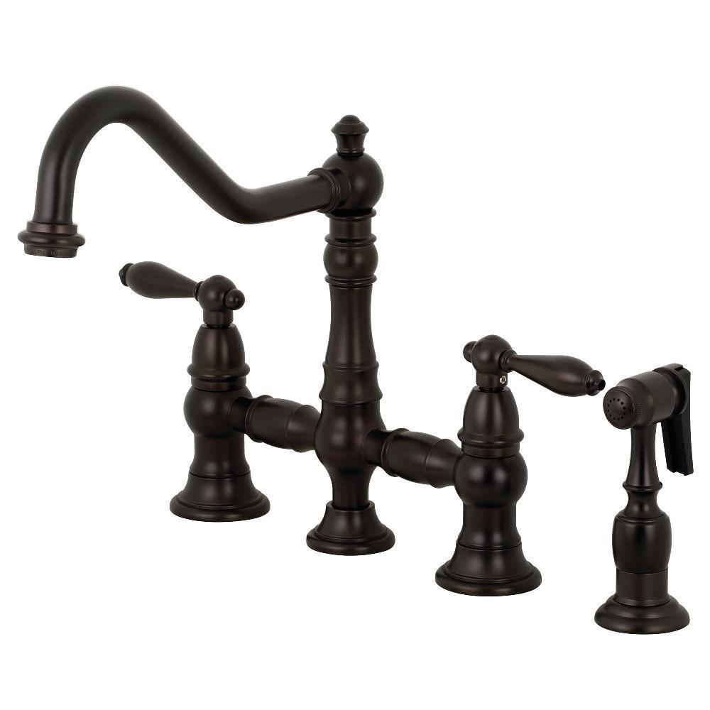 Kingston Brass Restoration Bridge Kitchen Faucet Oil Rubbed Bronze