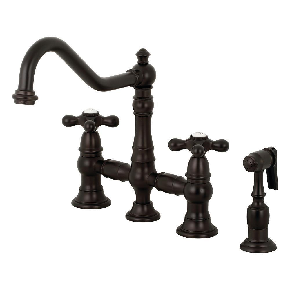 Kingston Brass Restoration Bridge Kitchen Faucet Oil Rubbed Bronze
