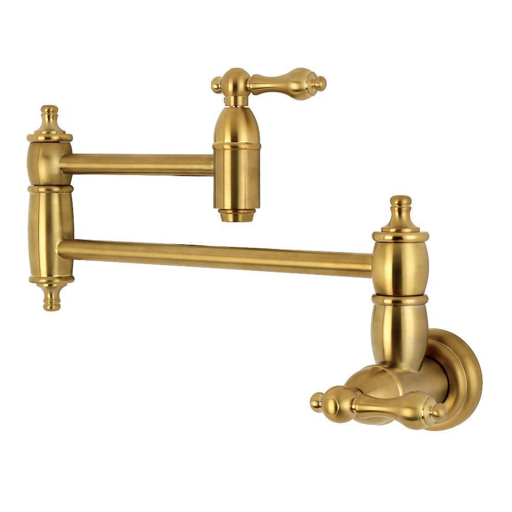 Kingston Brass Restoration Pot Filler Faucet Satin Brass