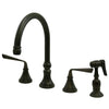 Kingston Brass Silver Sage Widespread Kitchen Faucet Oil Rubbed Bronze
