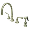 Kingston Brass Silver Sage Widespread Kitchen Faucet Brushed Nickel