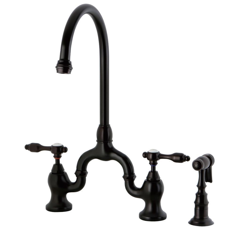 Kingston Brass Tudor Bridge Kitchen Faucet Oil Rubbed Bronze