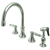 Kingston Brass Tuscany Widespread Kitchen Faucet Polished Chrome