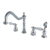 Kingston Brass Wilshire Widespread Kitchen Faucet Polished Chrome