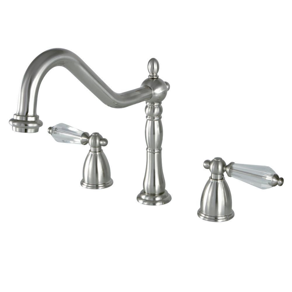 Kingston Brass Wilshire Widespread Kitchen Faucet Brushed Nickel