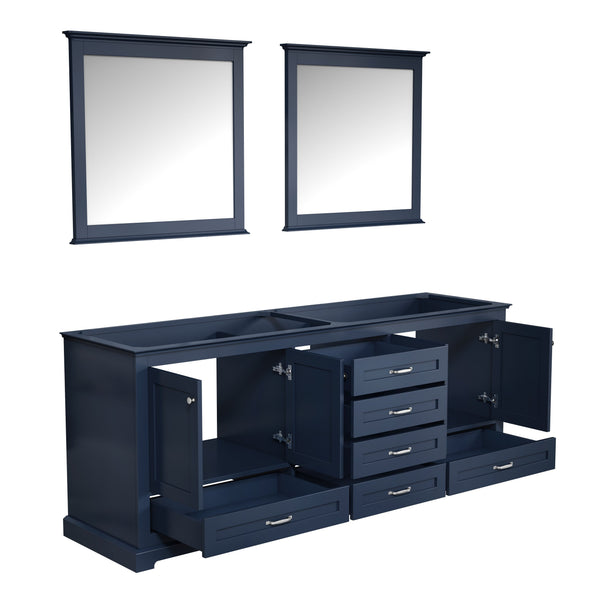 80" Navy Blue Double Vanity, no Top and 30" Mirrors - Luxury Bath ...