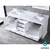 80&quot; White Double Vanity, White Carrara Marble Top, Square Sinks, 30&quot; Mirrors