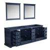 84&quot; Navy Blue Double Vanity, no Top and 34&quot; Mirrors