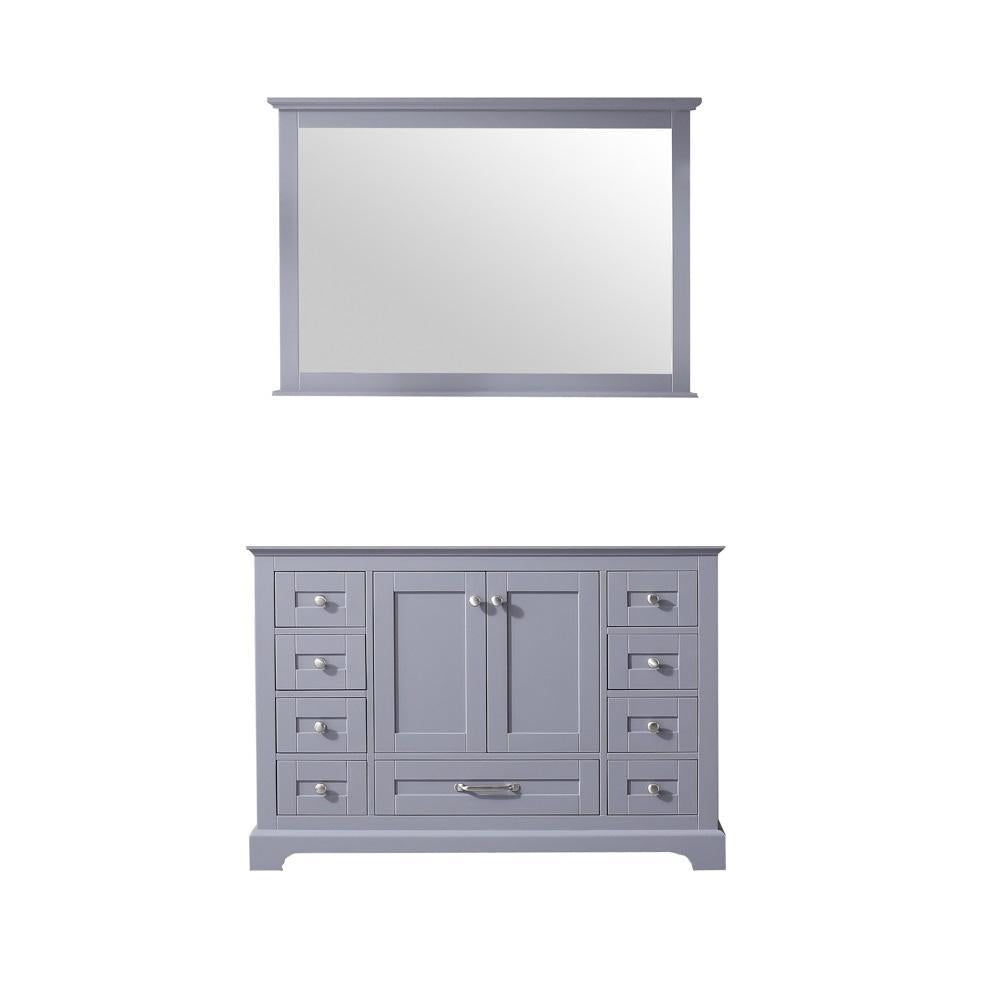 48" Dark Grey Single Vanity, no Top and 46" Mirror