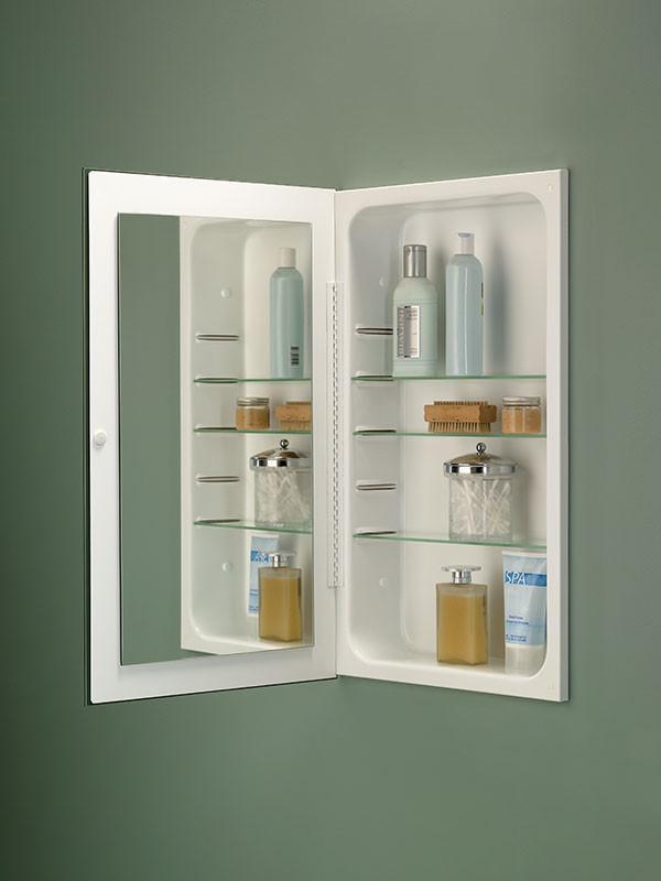 Cove 16 x 26 Recess Mount Glass Shelves Medicine Cabinet