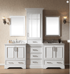 Stafford 85&quot; Double Sink Vanity, White w/ Center Medicine Cabinet