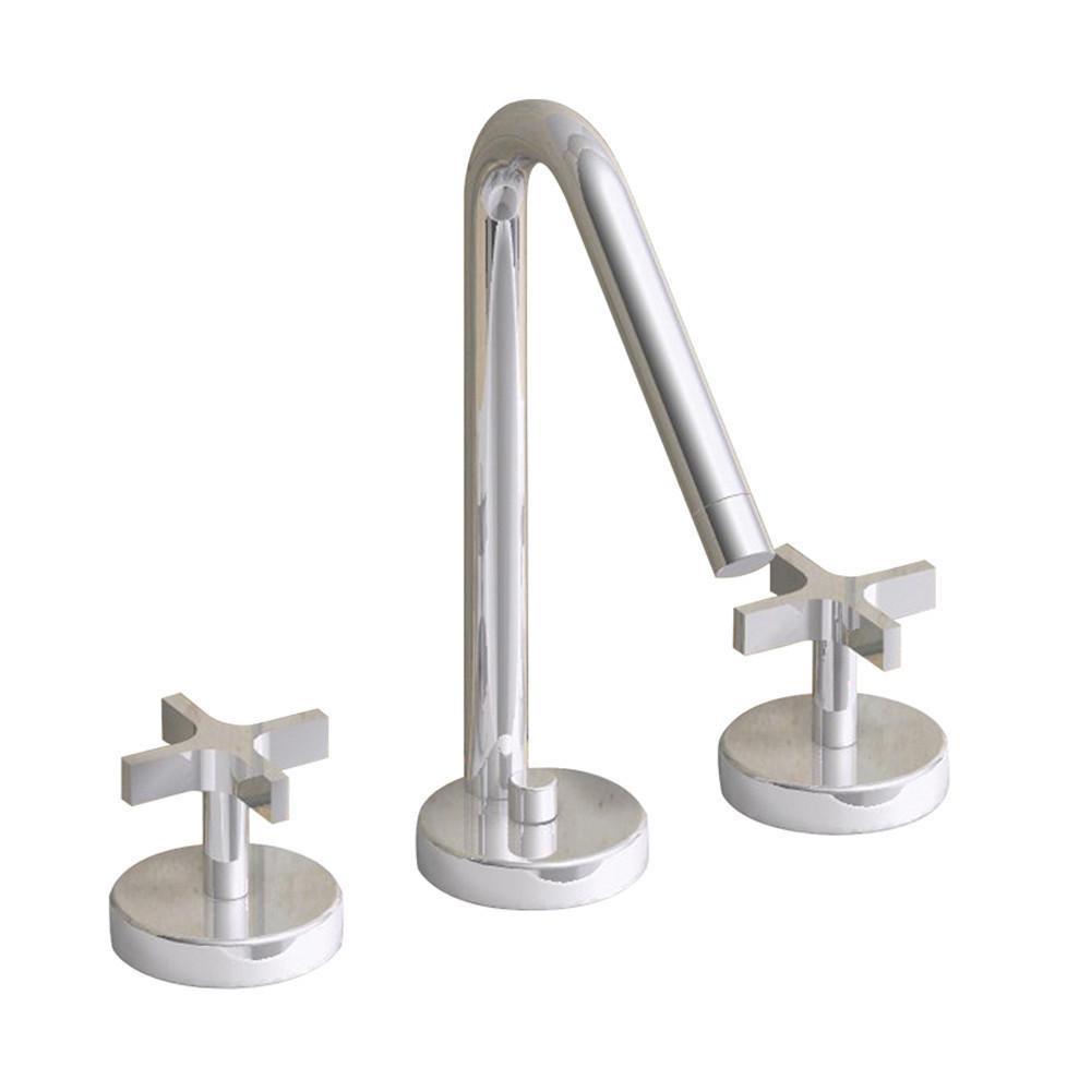 metrohaus lavatory widespread with 45 degree swivel spout and pop up waste with cross handles