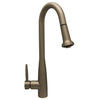 jem collectin single hole faucet with a gooseneck swivel spout pull down spray head and lever handle