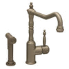 jem collection single lever handle faucet with traditional swivel spout and solid brass side spray