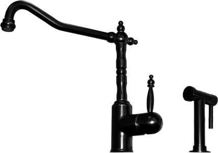 jem collection single lever handle faucet with traditional swivel spout and solid brass side spray