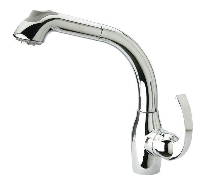 metrohaus single hole faucet with matching pull out spray head and lever handle