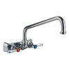 heavy duty wall mount utility faucet with extended 8 swivel spout and lever handles